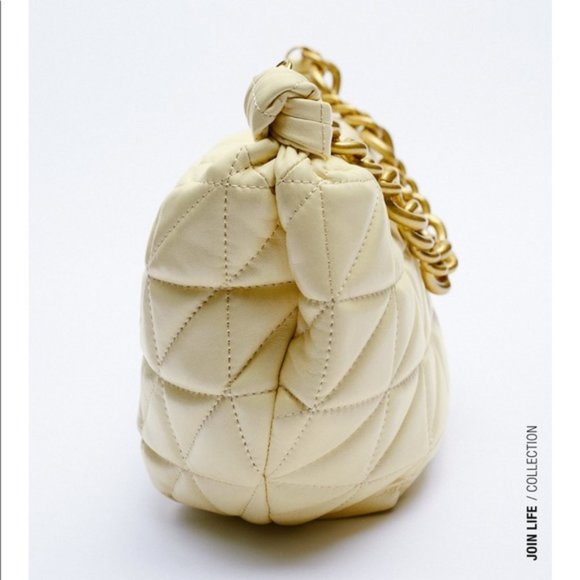 Zara QUILTED LEATHER BAG NWT - Picture 2 of 4